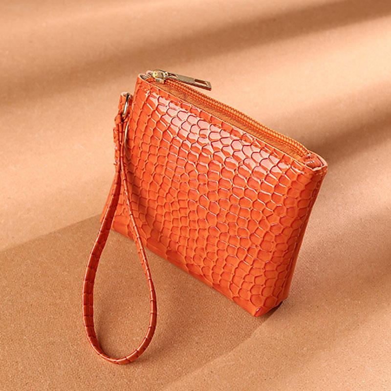 Mini Women'S Wallet Crocodile Print Short Zipper Wrist Small Coin Bag Fashion Retro Pu Leather Ladies Card Holder Coin Purses