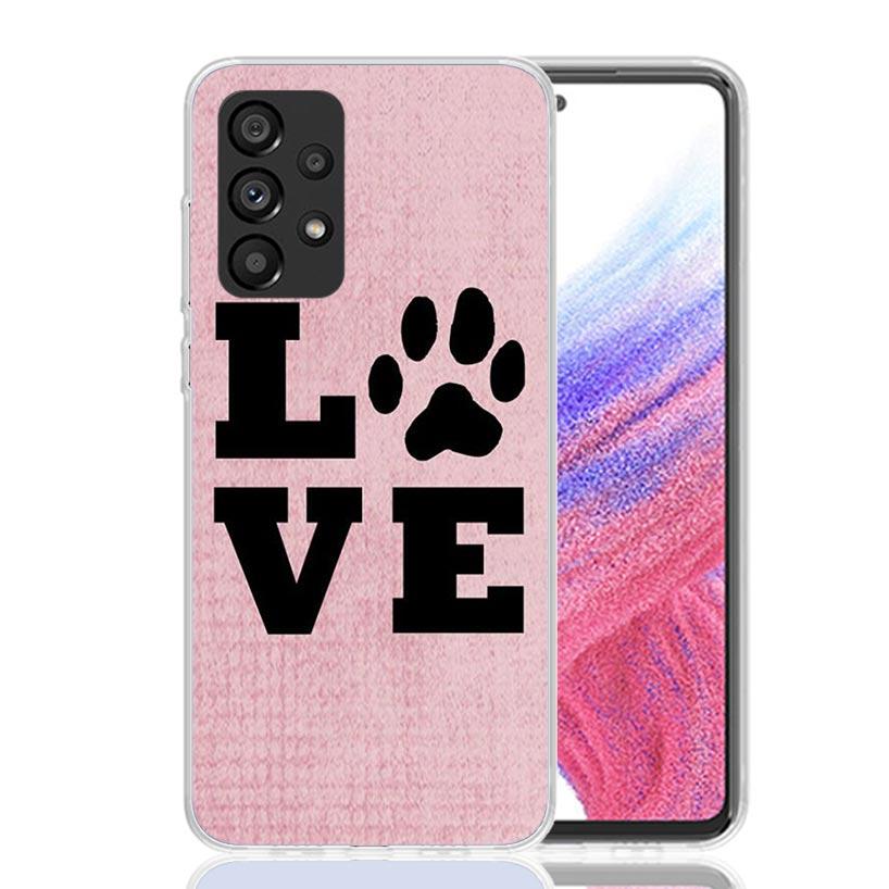 Dog Footprint Paw Cute Case Phone Cover for Samsung Galaxy A16 A15 A14 A13 A56 A55 A54 A53 A36 A35 A34 A33 A26 A25 A24 A23 A05S