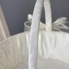 White Ruffle Flower Girl Basket with Lace and White Ribbon for Various Wedding Themes For Wedding Day