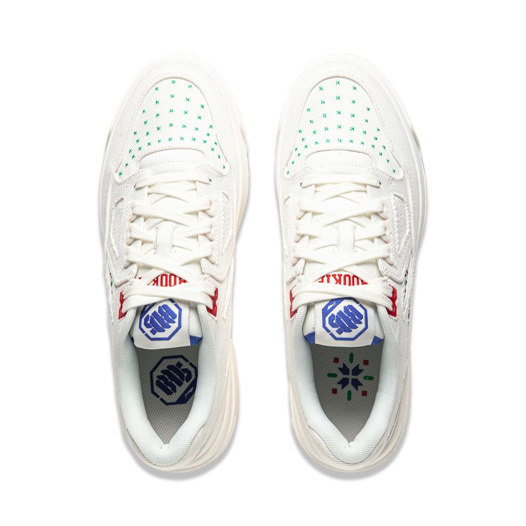 Li Ning Rookie Comfortable Versatile Non-Slip Shock Absorbing Wear-Resistant Lightweight Low-Top Skate Shoes Unisex Sneakers White ABCU009-2