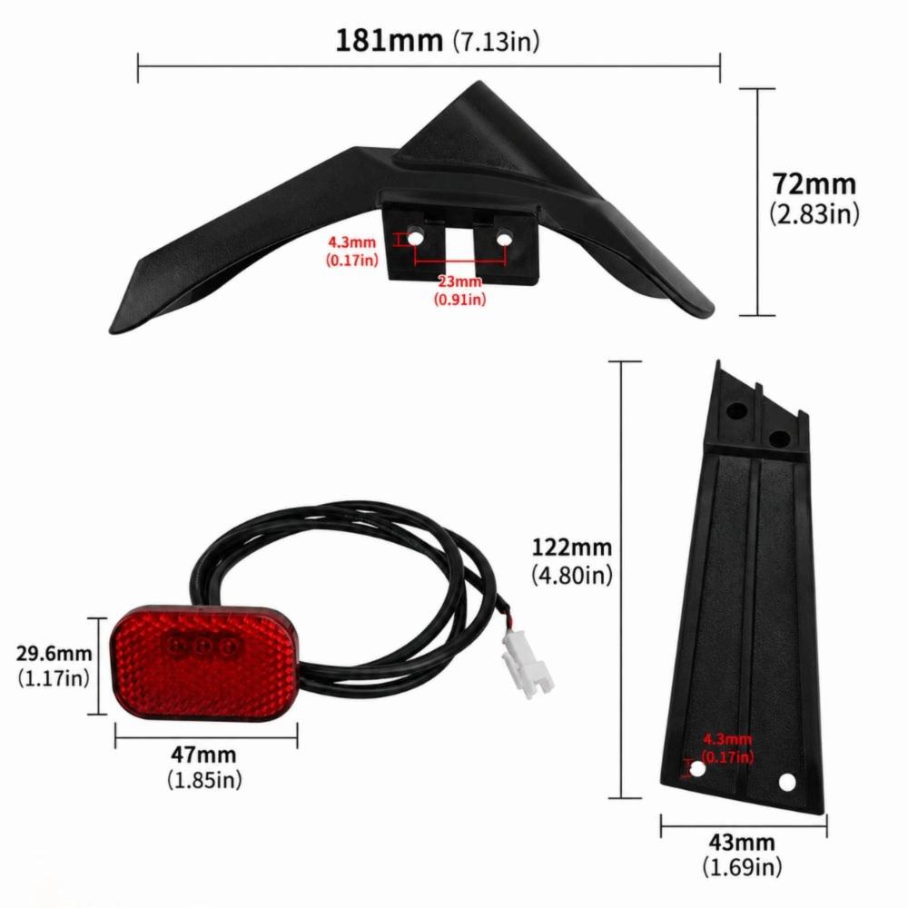 2 Pin Male Plug Electric Scooter Mudguard for Kukirin G2 Pro / G2 Pro DB 2024 Version