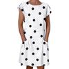 Dame Polka Dot Tunic Dress Plus Size Dame Kortermet Summer A-Line Dress