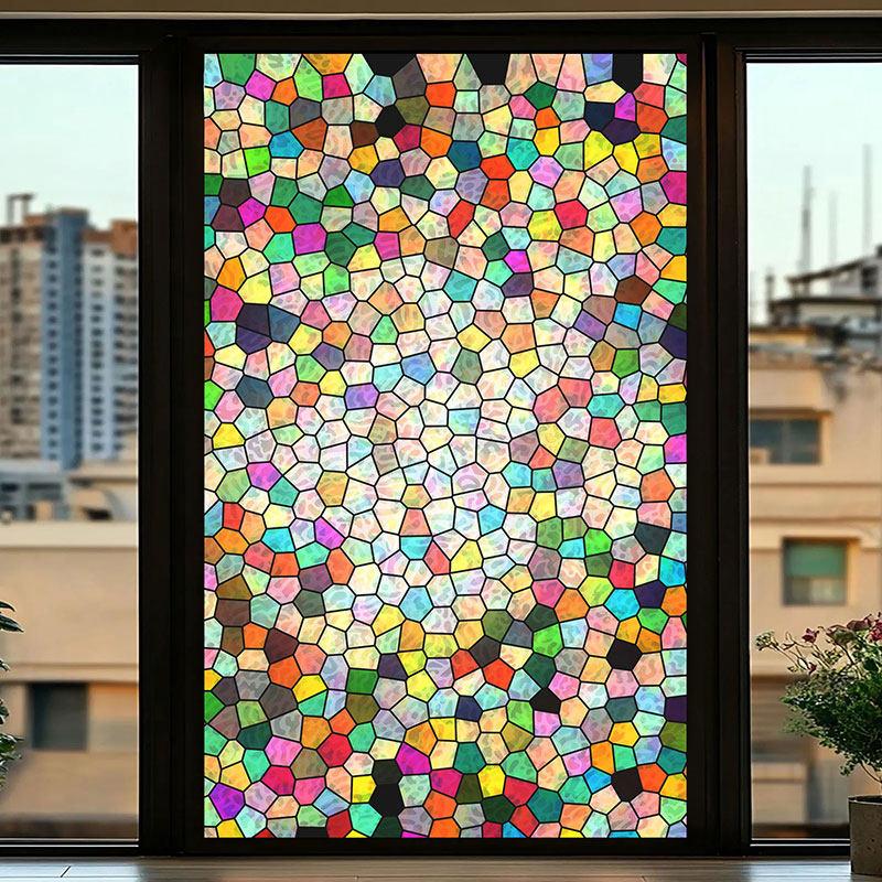 European Style Retro Glass Film,electrostatic Frosting, Adhesive Free Art Painting Privacy Protection Window Film Stained Glass