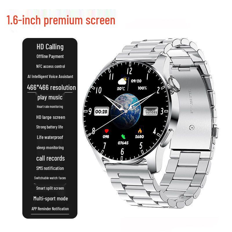 T09 Sport Smartwatch GT8: Waterproof with Heart Rate, Blood Pressure, Blood Oxygen Monitoring, Offline Payment, and NFC.