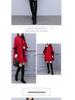 Women's Plus Size Red Wool A-Line Cloak Coat - Mid-Length, Perfect for Spring, Autumn, & Winter.