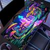 Neon Mushroom Large Desk Mat Non Slip Gaming Mouse Pad Stitched Edge Trippy Forest Keyboard Mat For Pc Laptop Office Stationery
