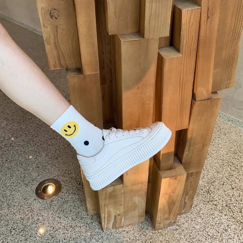 Leder Muffin Dicksohlige Kleine Weiße Schuhe Damen Neue Erhöhende Atmungsaktive Schnürschuhe Studenten Board Schuhe Lässige Keks Schuhe