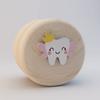 Wood Baby Teeth Box Cartoon Cute Round Small Lost Tooth Keepsake Storage Saver Container Box Birthday Baby Shower Boys Girls Gift