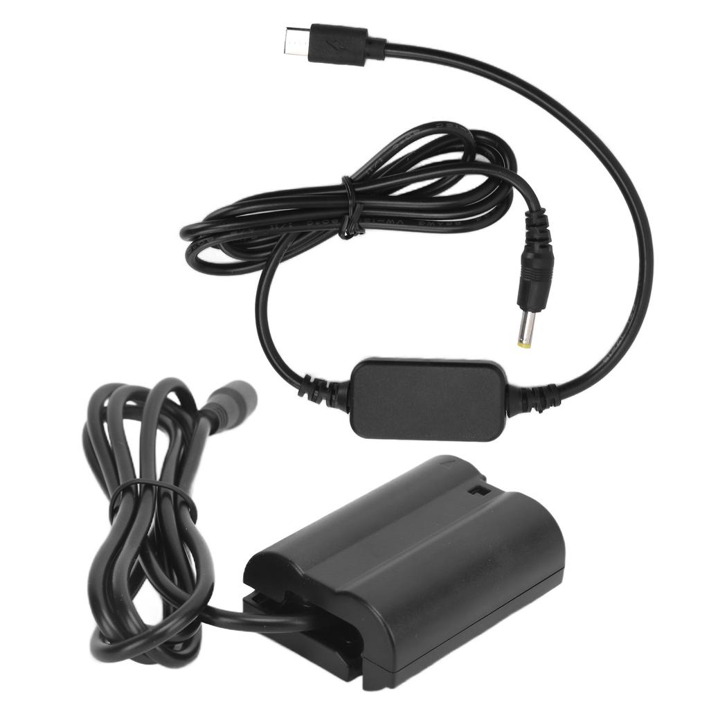 Type C USB To EN‑EL15 Dummy Battery Power Bank Cable for Nikon D810 Z5 6 7 II D750 Camera