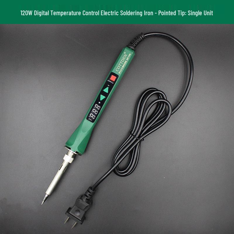 Adjustable Temperature 60W/80W/120W Electric Soldering Iron with Digital Display - Inner-Heated EU Standard Repair Kit.