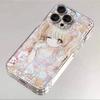 Kawaii Anime Dziewczyna Przezroczyste Etui na Telefon dla Serii iPhone 17 16 15 14 13 12 11 16E Pro Max Plus Ochrona Dwuwarstwowa