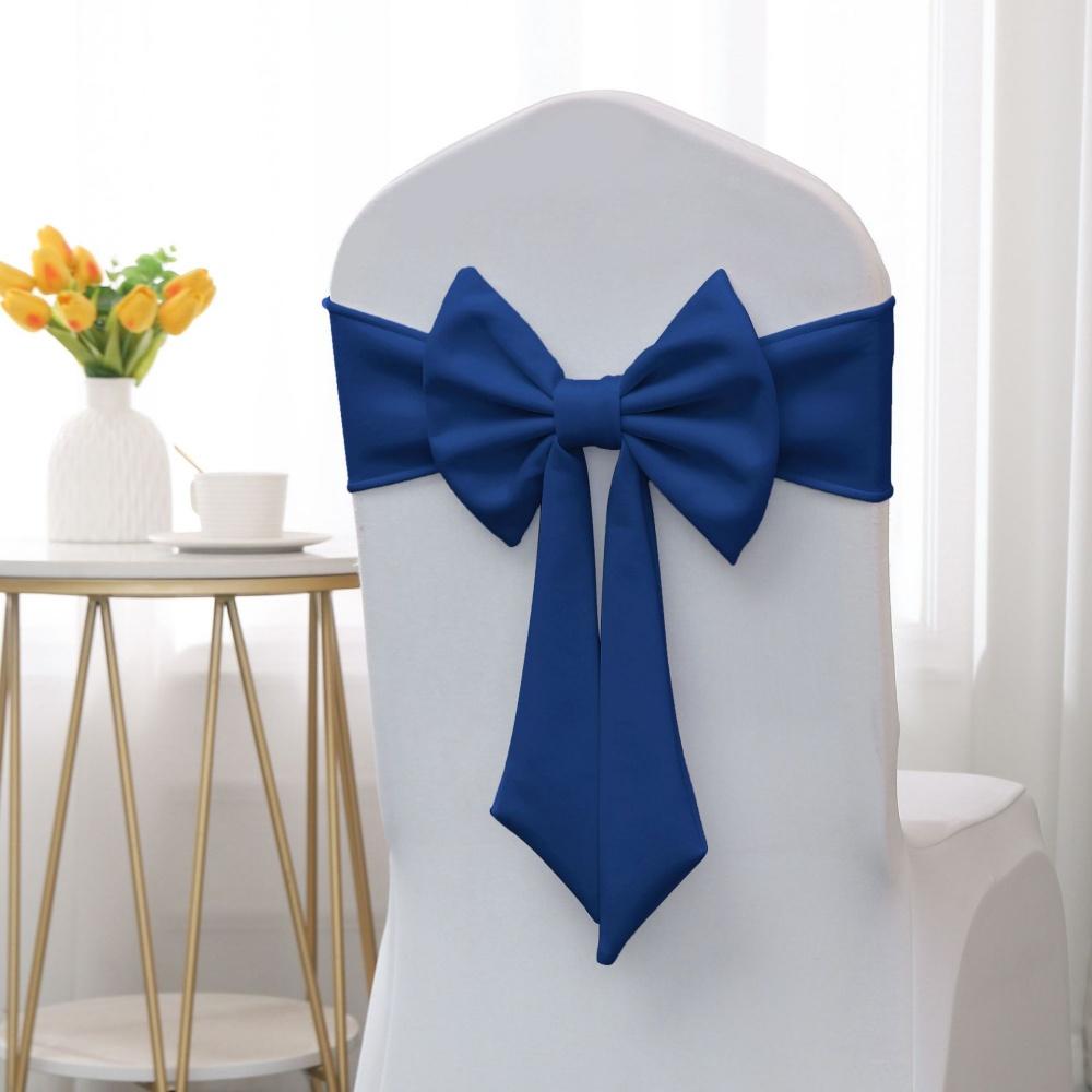 Christmas Chair Cover Bow New Sashes Elastic Bow Tie Chair Back Stretch Band Ribbons for Wedding Party Banquet Event Decoration