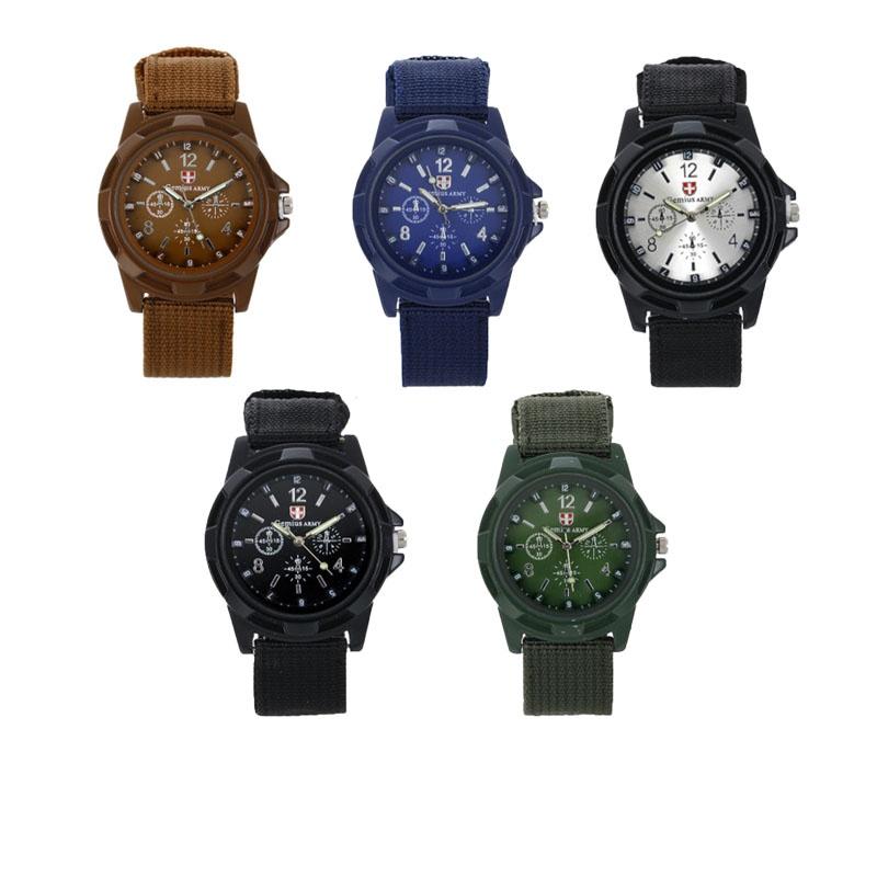 Men's Watch With Sport Military Analog Design And Durable Nylon Strap Ideal Gift