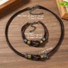 New 1-piece set of personalized fashion wax thread beaded wooden beads butterfly necklace new H