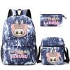 3Pcs/set Cartoon Printed Backpack Teenager Student Boy Girl Schoolbag Larger Capacity Bagpack Travel Bag Kid Gift Mochila