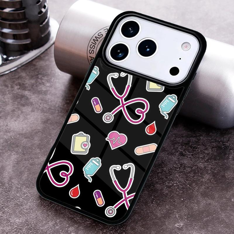 Krankenschwester Herz Krankenpflege Handyhülle für iPhone 17 16 15 Pro Max Air 14 13 12 11 Plus Stoßfeste Capa Hülle