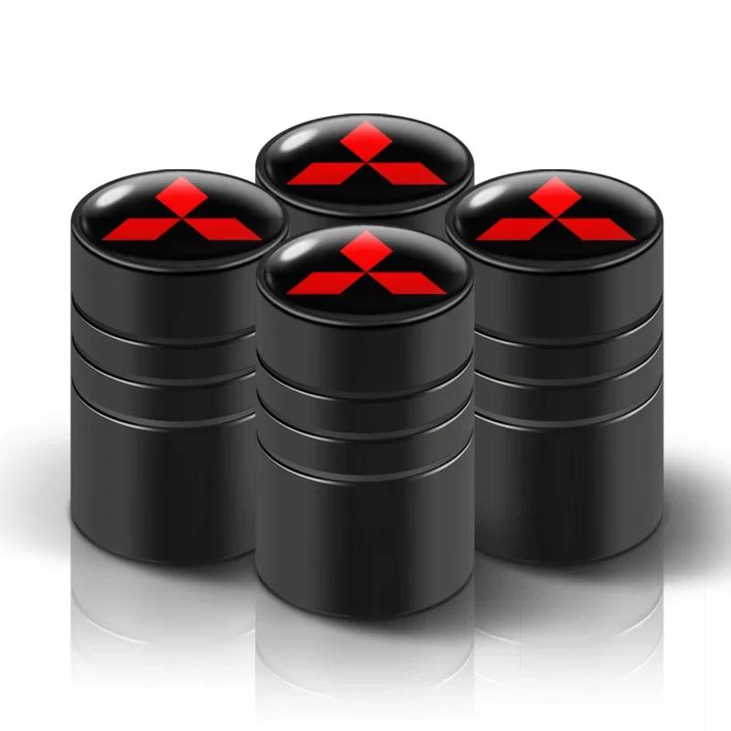 4PC Metal Car Badges Wheel Tire Valve Caps Covers Auto Accessories For Mitsubishi Ralliart Lancer EX Outlander 3 Pajero 4 ASX