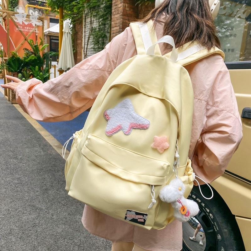 Sweet wind small fresh soft sister literature and art student schoolbag color junior high school student backpack