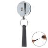 Lápis de aço inoxidável anti-perda corda chaveiro corrente retrátil caneta puxar suporte carpinteiro