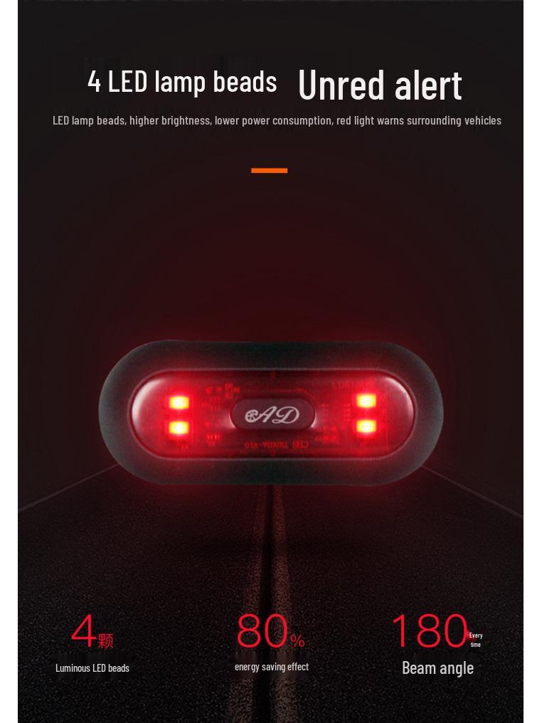 Rechargeable Waterproof LED Helmet Light for Motorcycling and Cycling - Night Strobe Taillight