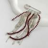 Beaded Crystal Chain Tassel Brooch for Women, European and American 2026 New Trendy Hip-Hop Fashion Internet Celebrity Style Accessory