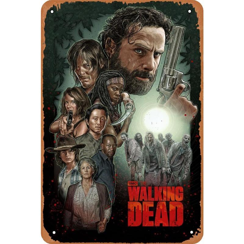 Metal Tin Poster The Walking Dead Movie Metal Sign Plaque Poster for Bar Club Wall Decor Retro Home Vintage Wall Plate Pendant