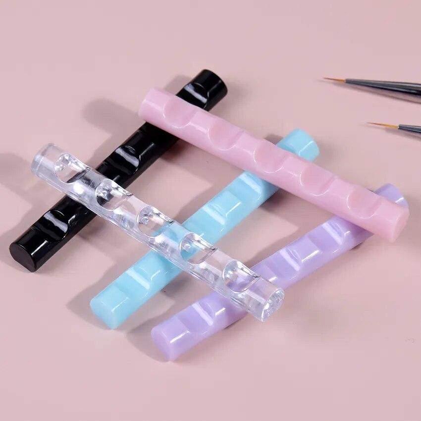 Porta Spazzole per Unghie Acriliche a 5 Scomparti Scaffale Supporto per Pennelli da Pittura Supporto Colorato Espositore per Pennelli Gel UV