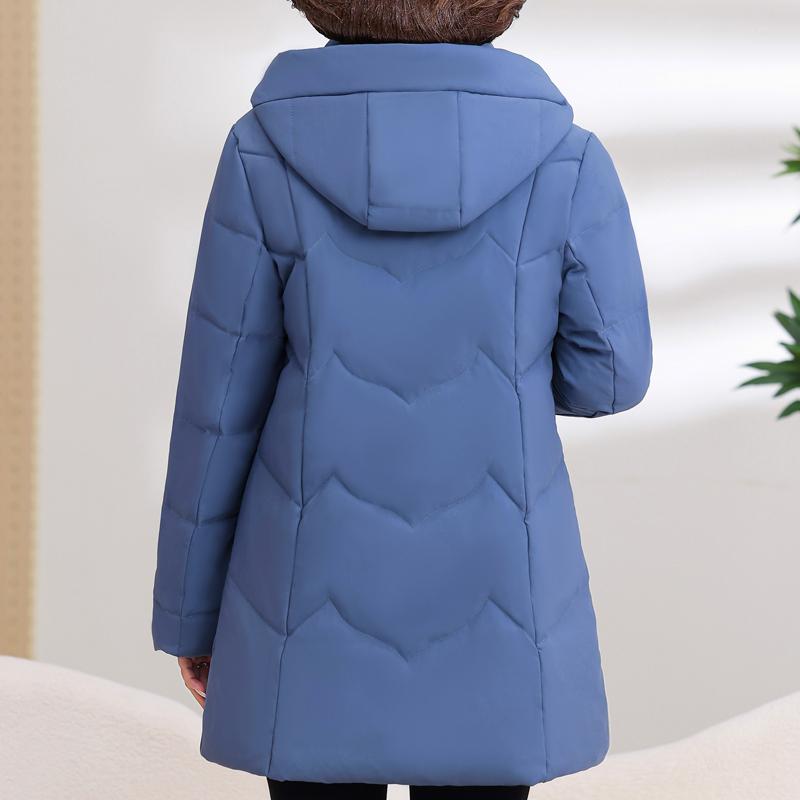 Middle Age Women's Puffer Jackets Winter Vintage Parkas Hooded Plus Size Elegant Thick Warm Down Coats Woman Outerwears