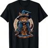 Al Meowzard_ Enchanting Halloween Wizard Cat T-Shirt,Comfortable Pure Cotton
