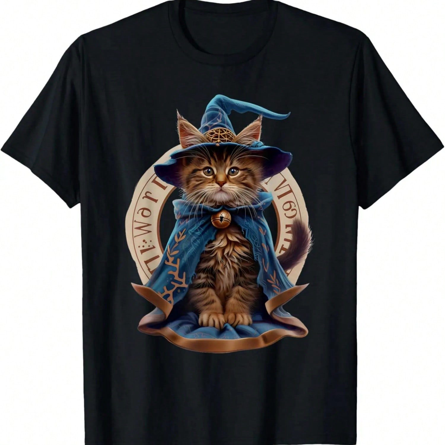 Al Meowzard_ Enchanting Halloween Wizard Cat T-Shirt,Comfortable Pure Cotton S разноцветный