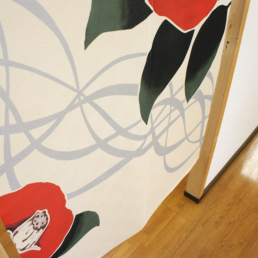 Noren Workshop Japanese Style Noren Modern Japanese Privacy Flowing Camellia 85cm Wide X 150cm Special Selection Japanese 95129 - Curtain, Stylish,