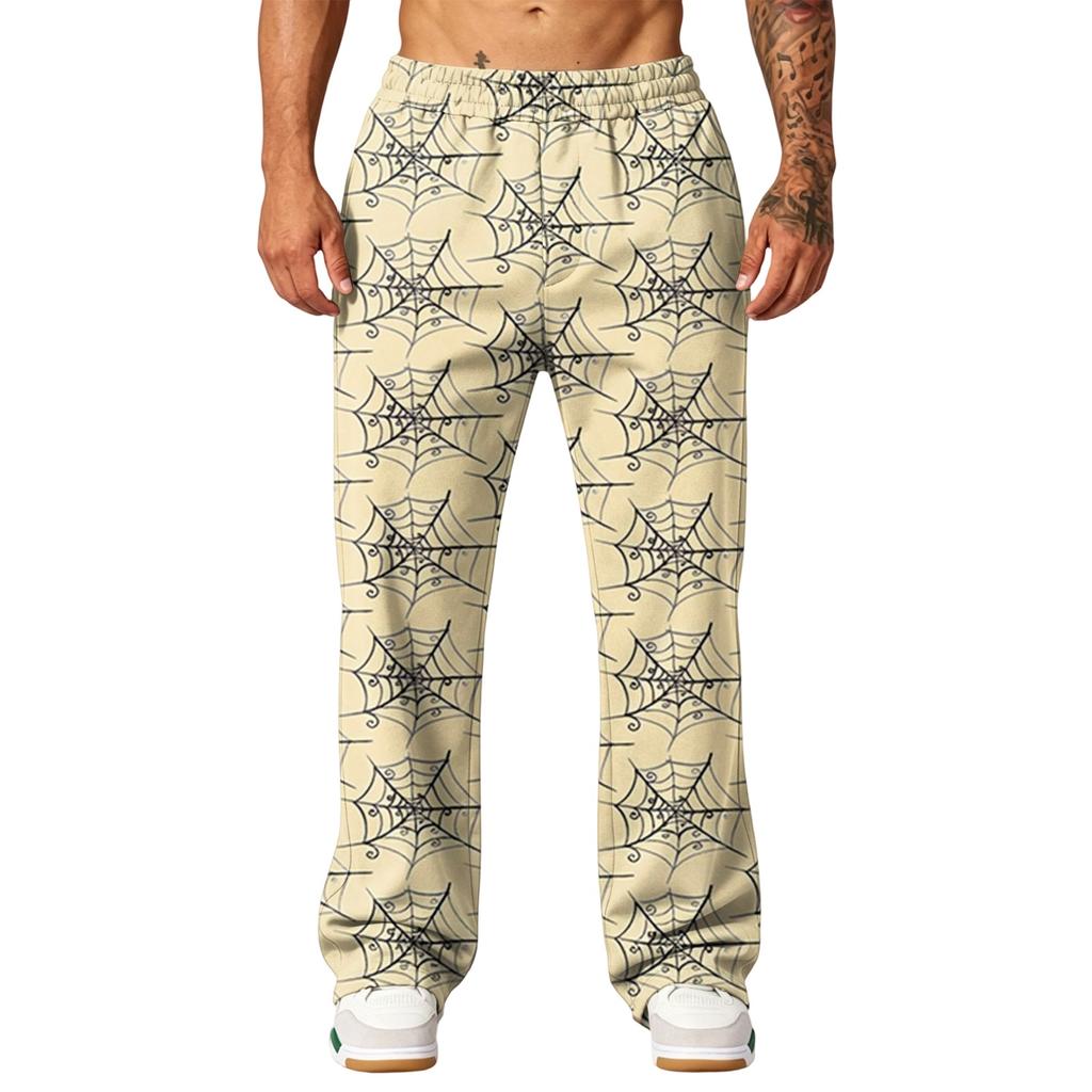 Men's Halloween Printed Sweatpants with Pockets Loose Fit Jogger Pants for Sports
