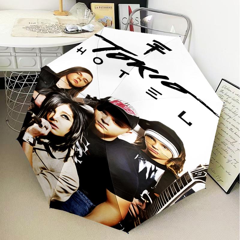 Tokio Band Portrait With Caps Umbrella Folding Umbrella, Automatic Umbrella 8-Frame for Travel, Camping Use Gift for Halloween Christmas