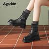 Maillard Martin Boots New Summer Platform Boots Black Western Boots Pile Boots