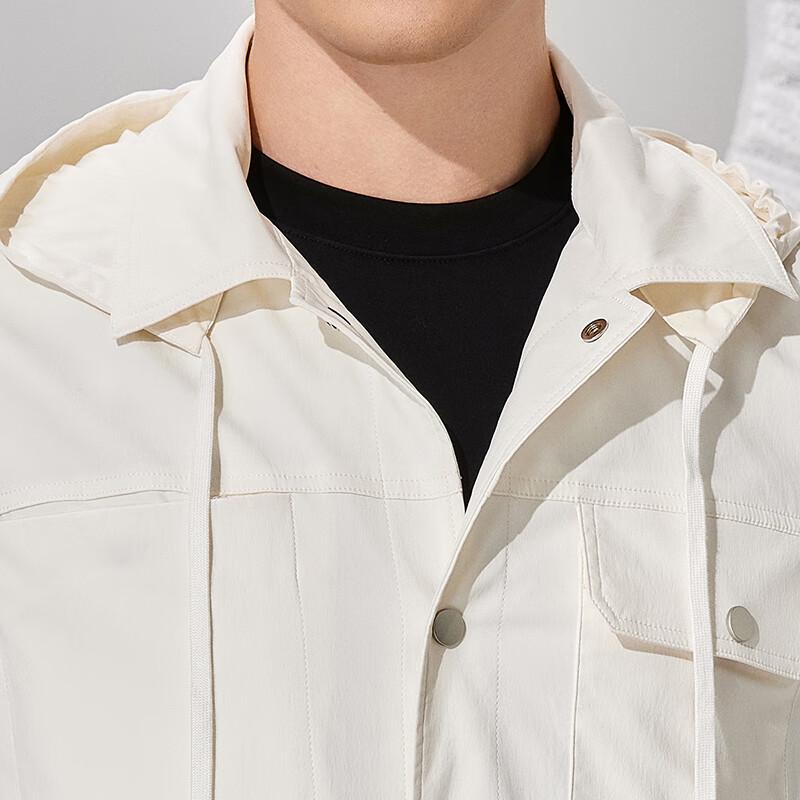 Antonio Men's Solid Color Lightweight Windbreaker with Removable Hood