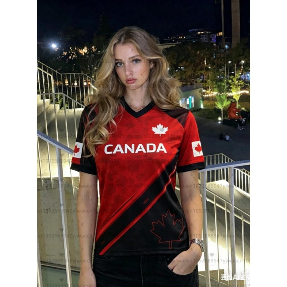 26 Summer Men s&Women s Canada Soccer Jersey Gift For Lovers Tee Fan Gift Plus Size Fashion Street Top soccer fans T-shirt S