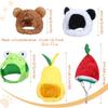 5 Pieces of Cat Hat, Cat Clothing, Rabbit Hat with Ears, Fun Banana Pineapple Cat Hat Suitable for Cats and Small Dogs, Kittens,