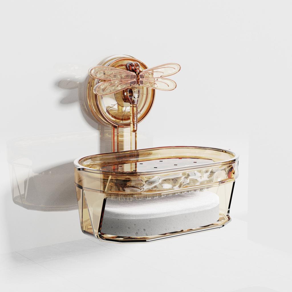 Dragonfly Suction Cup Wall-mounted Hole-free Multifunctional Soap Box