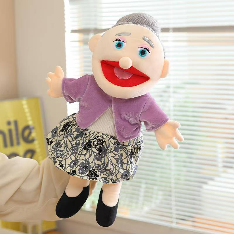 Nieuwste Amerikaanse Familie Plezier Familie Handpop Kawaii Pluche Speelgoed Figuur Pop Cartoon Anime Schattig Kinderen Verjaardag Vakantie Cadeau Pop 38cm
