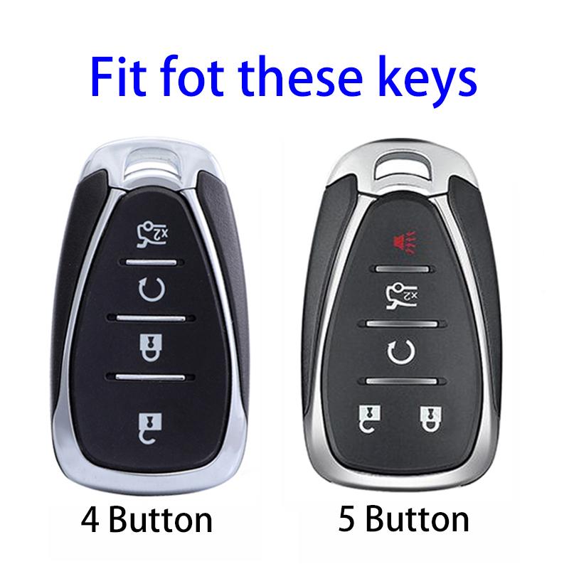 4 5 Buttons Soft TPU Car Key Case Cover Fob For Chevrolet Chevy Malibu Camaro Cruze Traverse Sonic Volt Bolt Equinox 2017-2019