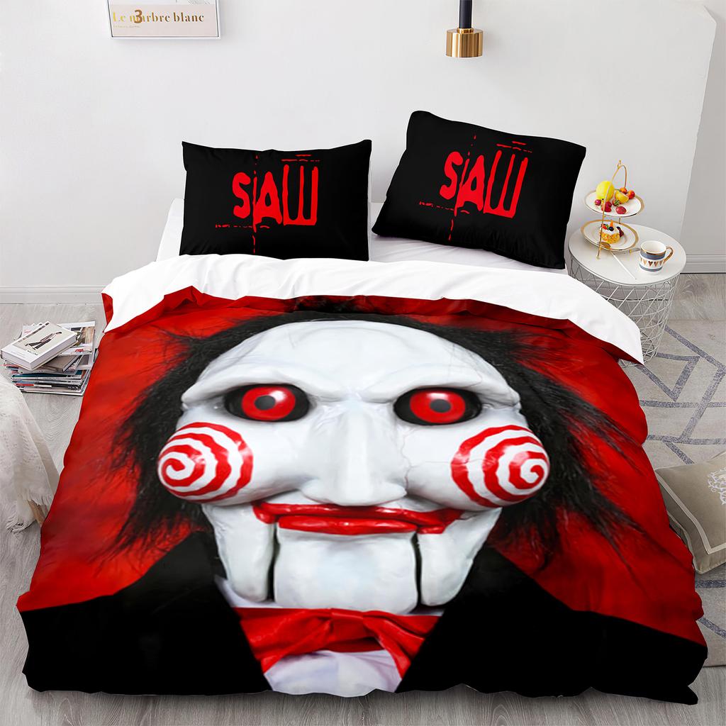 Chainsaw Fright Bedding Set Single Twin Full Queen King Size Halloween Bed Set Aldult Kid Bedroom Duvet cover Sets 3D Print 011