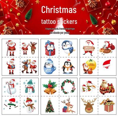 Nouveaux autocollants de tatouage de Noël pour enfants