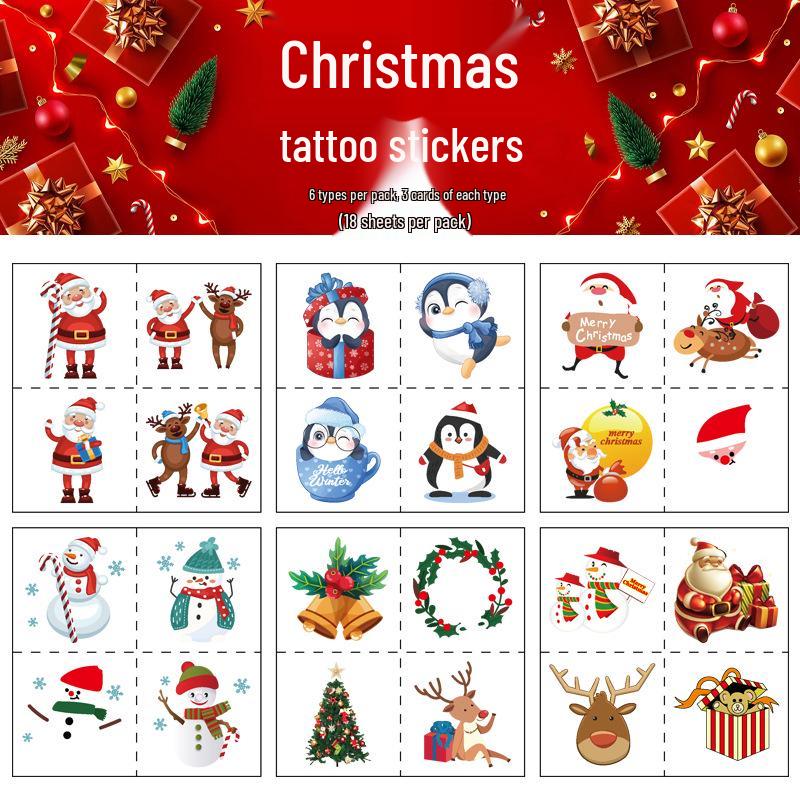 

Новые детские рождественские мультяшные тату-наклейки Water Transfer
