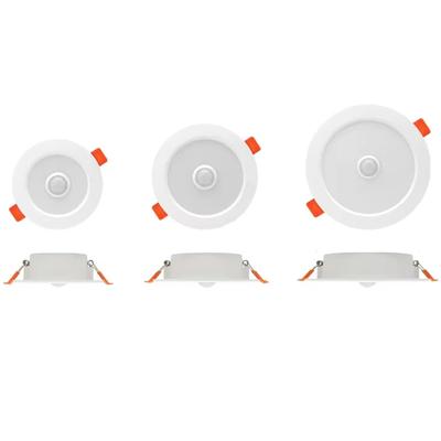 PIR-Bewegungsmelder-LED-Einbauleuchte 5W 7W 9W 220V Deckenleuchte 2,5/3/4 Zoll runde LED-Panel-Einbauleuchte Spotbeleuchtung Standard