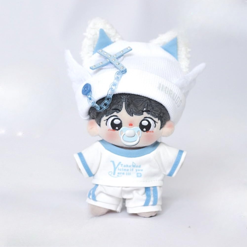 10cm Plush Clothes Set of 5 Doll Clothes: Hat, Long Sleeves, Pants, Outerwear, and Backpack [Used]