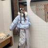 Womens Winter Puffer Coat With Hood Striped Bow Detail Faux Fur Trim Warm Thick Cotton Jacket