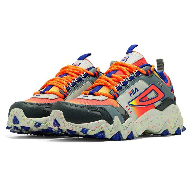 FILA Oakmont TR Synthetic Leather Trendy Low-Top Dad Sneakers Women sneakers Blue Gray Orange 5JM01621_693