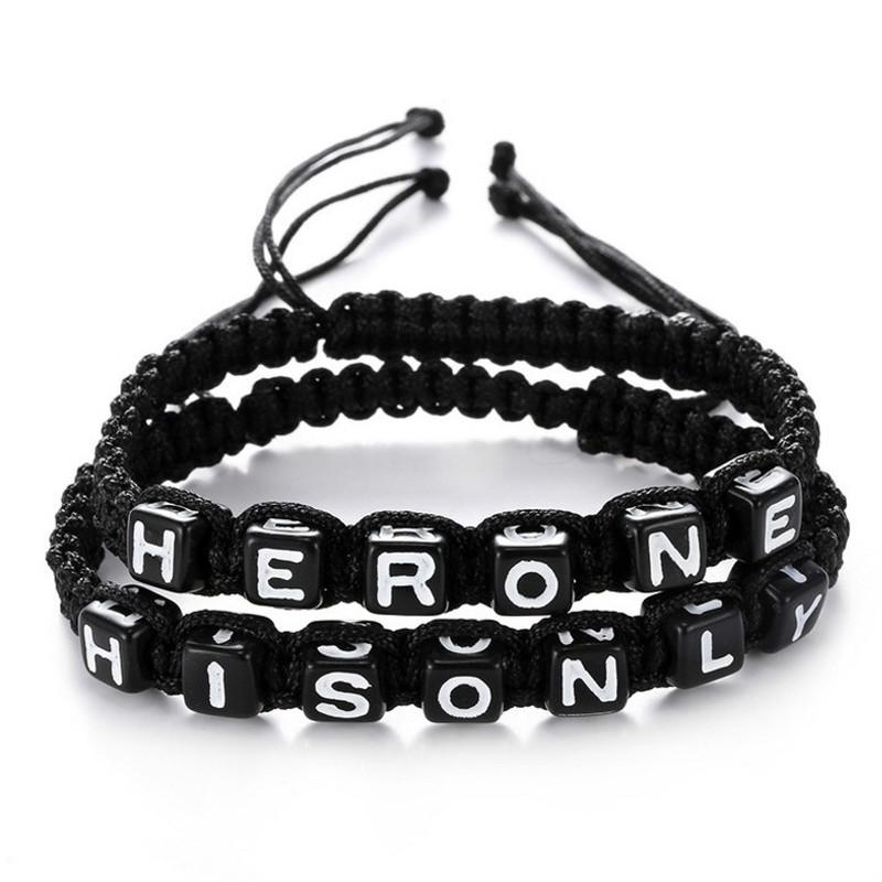 Buy I Love You Bracelet Handmade Woven Black Couple Bracelet Valentine