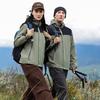 Men's Autumn-Winter Waterproof Windbreaker: Hooded Outdoor Mountaineering Jacket with Printed Logo.