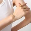 Gold-Plated Zirconia Inlaid Blade Chain Jewelry Set